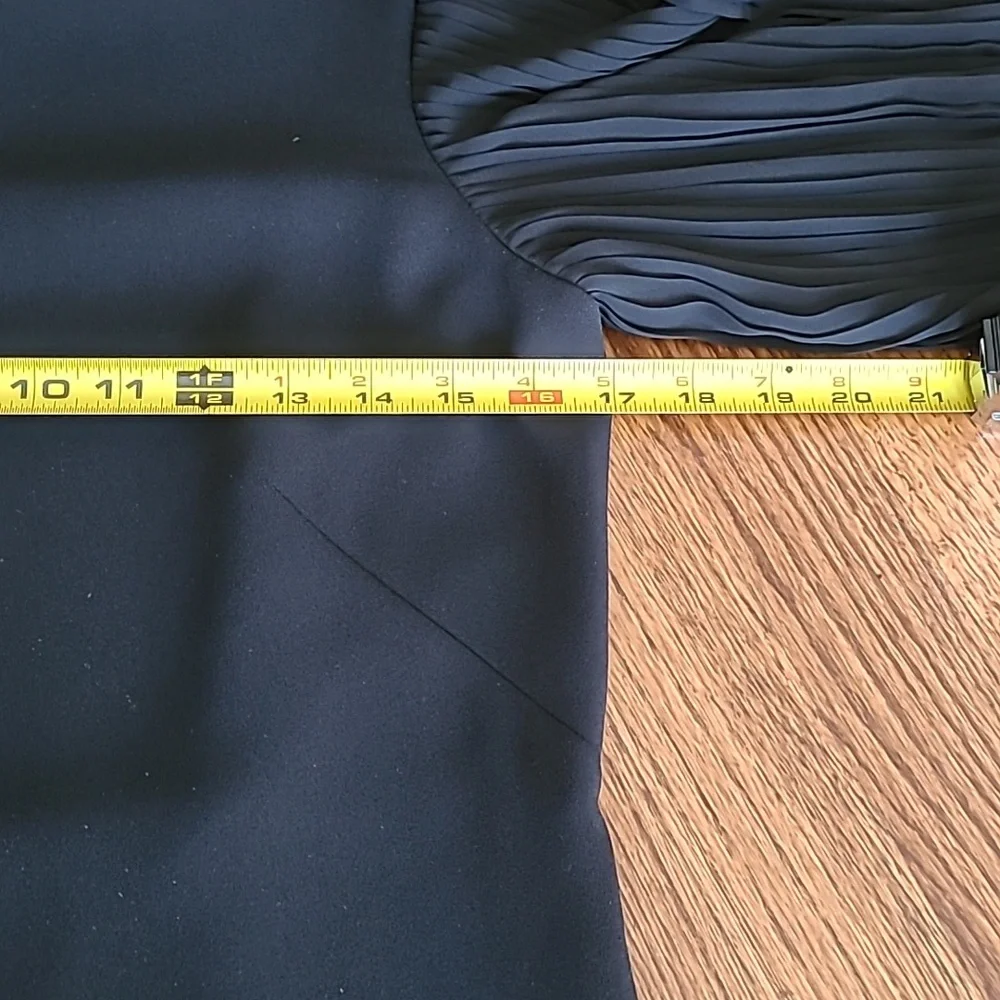 White House/Black Market Classic Black Dress with Long Crepe Sleeves - Size 4 - Picture 9 of 13
